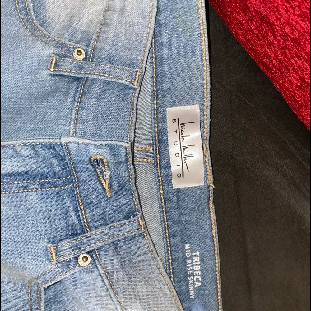 Nicole Miller jeans with beaded designs